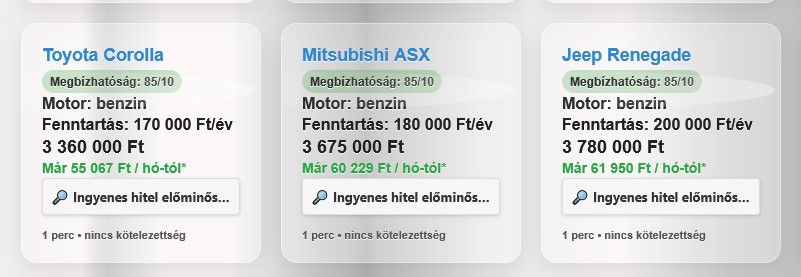 Legjobb használt autók bemutatása